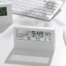 Термометр комнатный с датчиком влажности и часами white