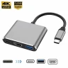 Переходник хаб Type-C 3 in 1 to HDMI, USB, Type-C Charging